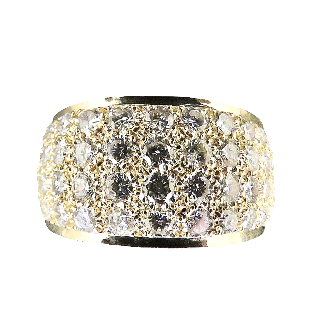 Bague Or Jaune 18K avec 2.0 Cts De Diamants Brillants G-VS. Taille 57