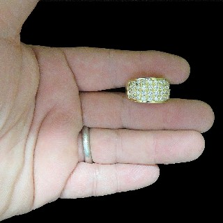 Bague Or Jaune 18K avec 2.0 Cts De Diamants Brillants G-VS. Taille 57