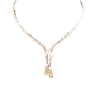 Collier pendentif en or 18 Cts et platine vers 1950  avec diamants .