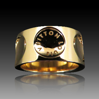 Bague Vuitton "Empreinte" en or jaune 18k massif . Taille 54 .