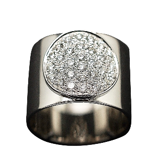 Bague Dinhvan Platine avec Diamants Brillants de 2007. Taille 60.