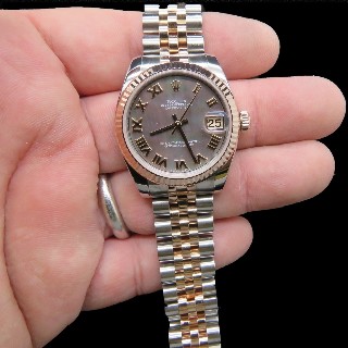 Montre Rolex Oyster Datejust 31 Dame en Or rose 18k et Acier de 2016 .  