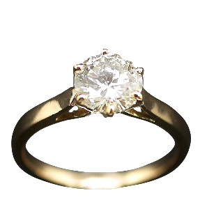 Solitaire Diamant 1.65 Cts L-P1 en Or jaune 18 Cts . Taille 58.