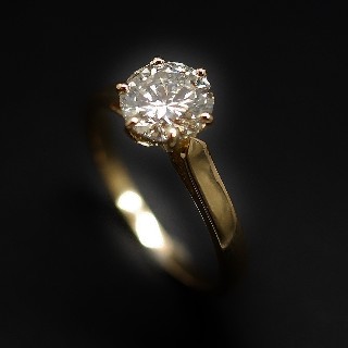 Solitaire Diamant 1.00 Cts H.VS1 en Or 18 Cts . Taille 52-53.