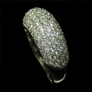 Bague Jonc Or gris 18K Avec 2,0 Cts De Diamants taille brillant G-VS. 