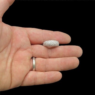Bague Jonc Or gris 18K Avec 2,0 Cts De Diamants taille brillant G-VS. 