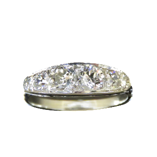 Bague vers 1920 en platine avec 0,60 Ct  de Diamants taille ancienne .Taille 51