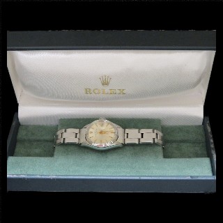 Montre Rolex Oyster Date Dame Acier de 1966. Cadran Gris. Ref : 6516 .
