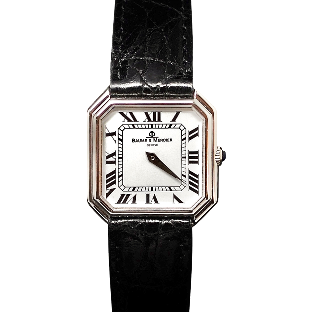 Montre Baume & Mercier Homme "Square" Or gris 18k Vers 1970-1975 Mécanique  