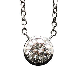 Collier Pendentif Diamant de 0.73 Cts I-VVS2 . Or 18 Cts. 