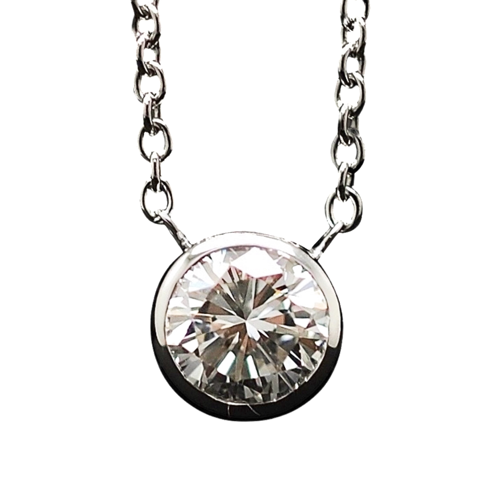 Collier Pendentif Diamant de 0.73 Cts I-VVS2 . Or 18 Cts. 