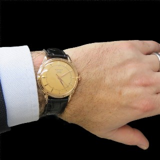 Montre Longines Vintage Homme en Or rose 18k Mécanique Vers 1950.