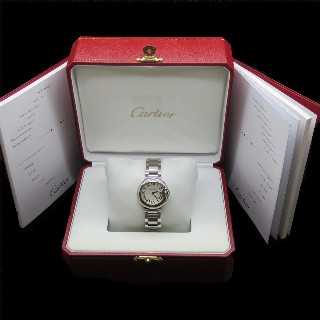 Montre Cartier Dame "Ballon Bleu" petit modèle en acier quartz de 2012.