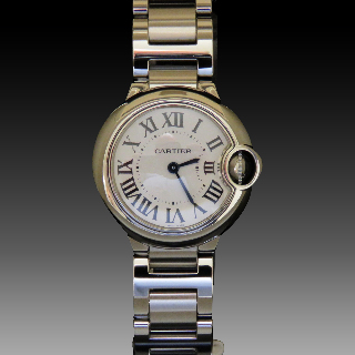 Montre Cartier Dame "Ballon Bleu" petit modèle en acier quartz de 2012.