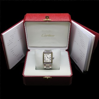 Montre Cartier Homme "Tank Solo XL" en acier automatique de 2013. Full Set.