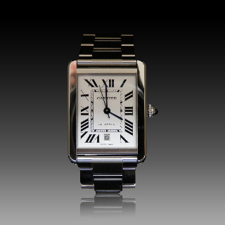 Montre Cartier Homme "Tank Solo XL" en acier automatique de 2013. Full Set.