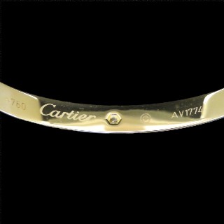 Bracelet Cartier Love 6 Diamants de 2004 Or jaune 18K . Taille 17 .