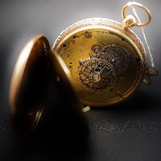 Montre à Gousset Anonyme Epoque 1822/1838 en or jaune 18k. Mouvement à Coq