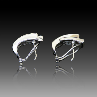 Boucles d'oreilles Diamants 1,32 Cts G-VS en Or Gris 18k