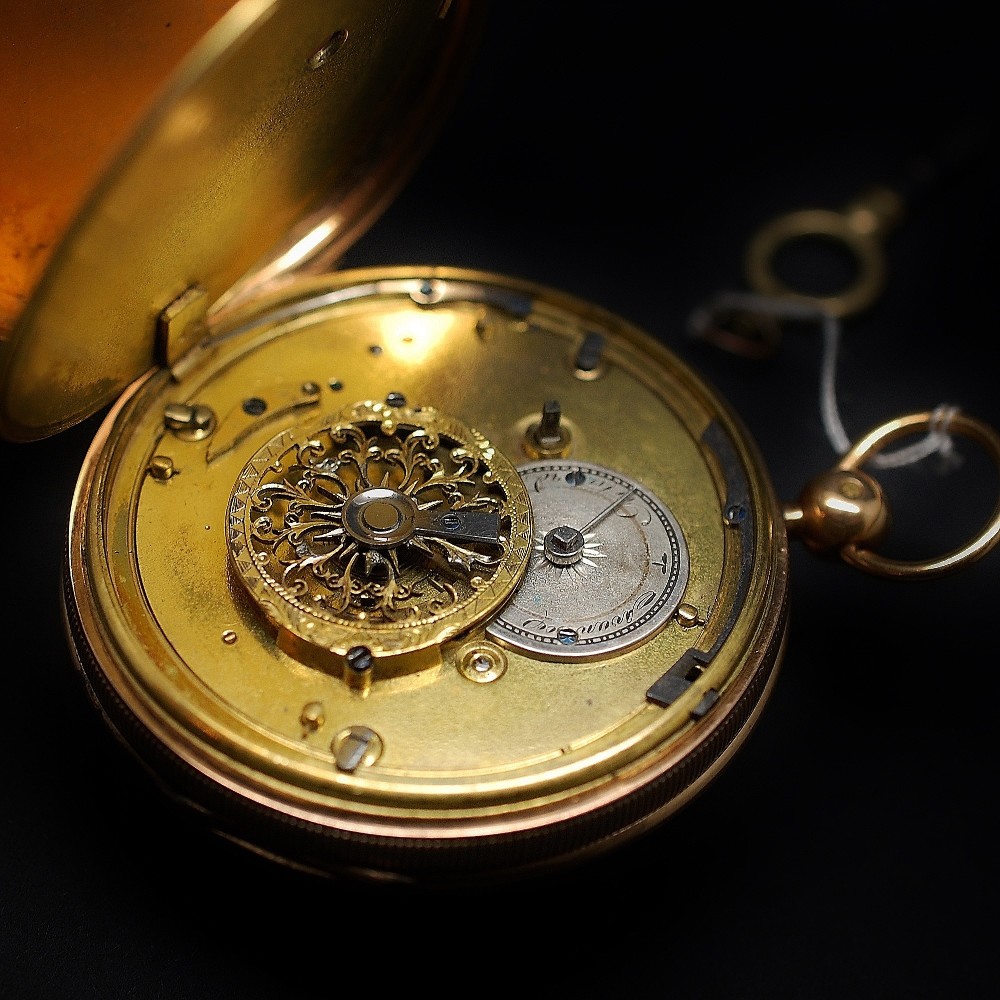 Montre à Gousset Ancienne En Argent Massif - Vers 1860 - Gravée