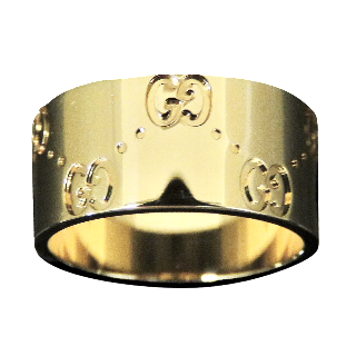 Bague Gucci "Icon" en or jaune 18k massif . Taille 52 .