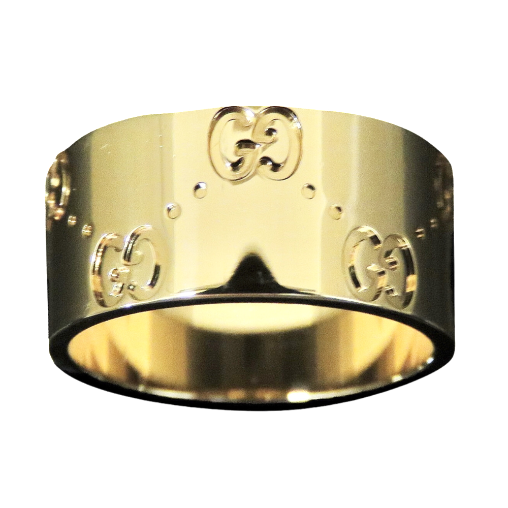 Bague Gucci "Icon" en or jaune 18k massif . Taille 52 .