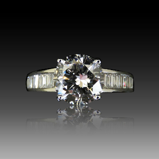 Solitaire en or 18k Diamant brillant de 2.44 Cts F-VVS2