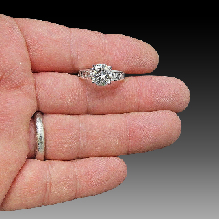 Solitaire en or 18k Diamant brillant de 2.44 Cts F-VVS2