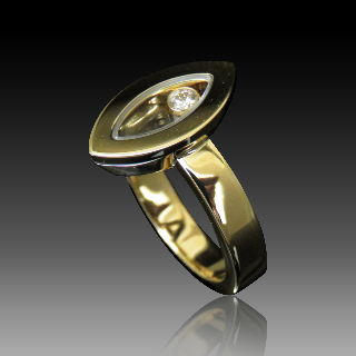 Bague Chopard Happy Diamonds Or jaune 18k Diamants. Taille 52