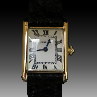 Montre Cartier Dame "Tank Louis Cartier " Or Jaune 18k Vers 1976 Mécanique  