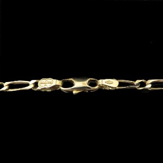 Chaine en or jaune 18k massif maille cheval alternée 13.70 Grs. 53 cm