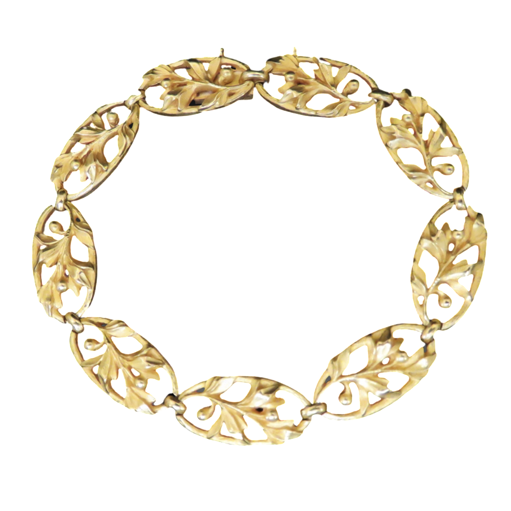 Bracelet en or jaune 18K  Vers 1900  . Poids: 24.60 gr 