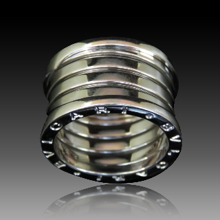 Bague Bulgari en Or Gris 18 Cts 5 rangs modèle "B-Zero-1" Taille 55.  