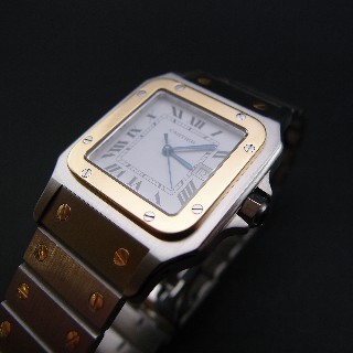 Montre Cartier Homme "Santos" Rectangulaire en acier Automatique Vers 1990. Montre Cartier Homme "Santos" Rectangulaire en acier Automatique Vers 1990.