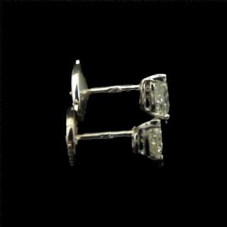 Puces d'oreilles Diamants Poires  2 x 0.36 Cts G-VS en Or gris 18k 