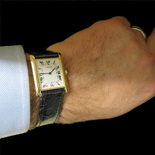 Montre Cartier "Tank Louis Cartier "Extraplate Or Jaune 18k Vers 1980 Mécanique Montre Cartier "Tank Louis Cartier "Extraplate Or Jaune 18k Vers 1980 Mécanique