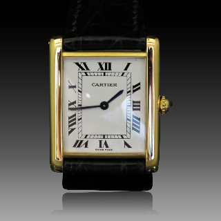 Montre Cartier "Tank Louis Cartier "Extraplate Or Jaune 18k Vers 1980 Mécanique Montre Cartier "Tank Louis Cartier "Extraplate Or Jaune 18k Vers 1980 Mécanique