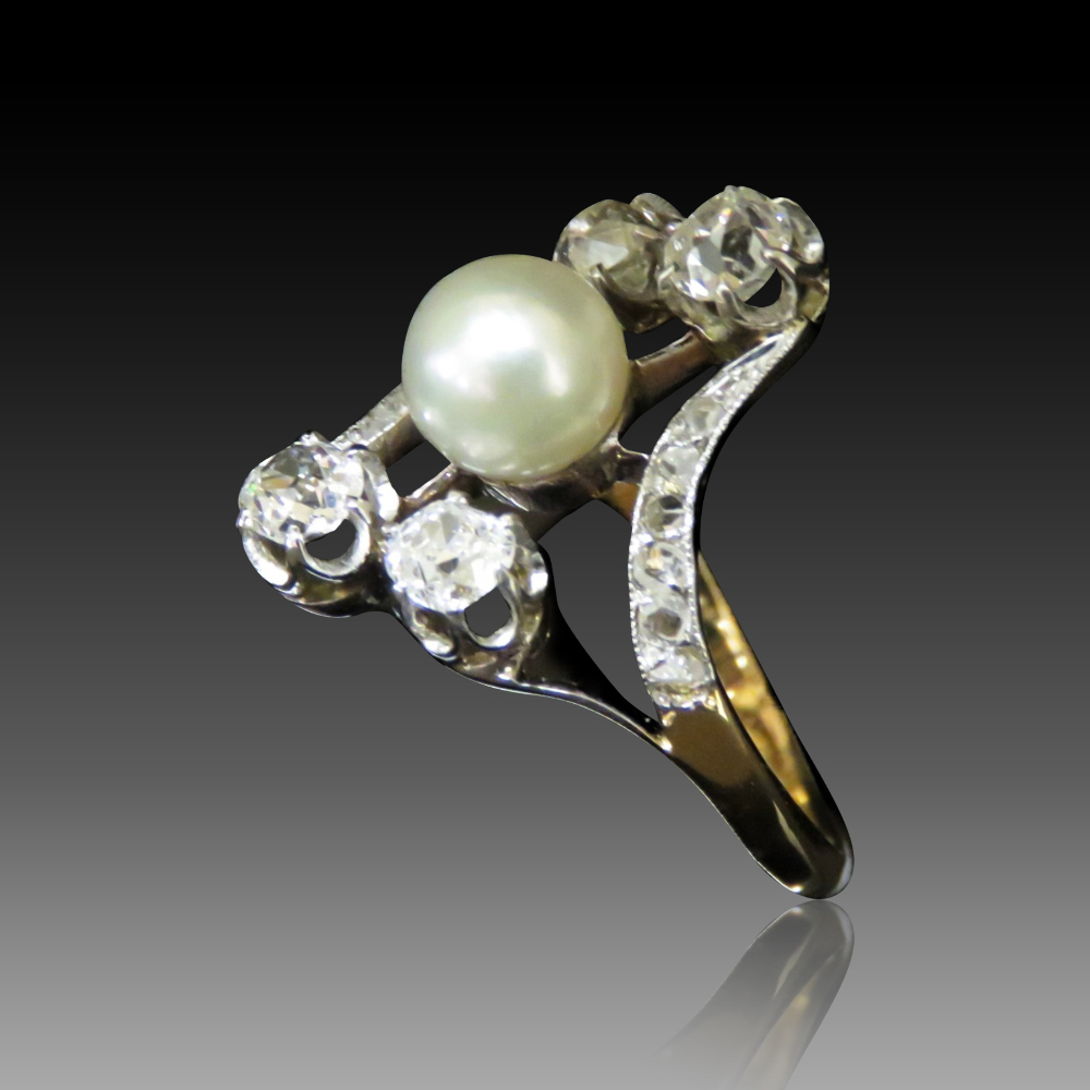 Pendentif Victorien Or 18k - Perle Baroque, Diamants Et Pierre - Environ 1890 - Occasion