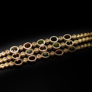 Bracelet or jaune 18k avec Pierres naturelles et diamants