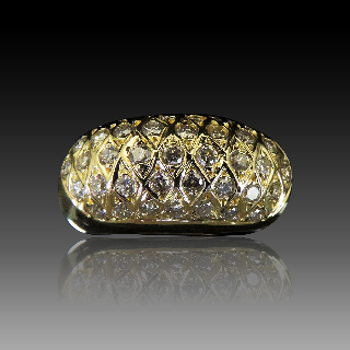 Bague Jonc Or jaune 18 Cts avec 1,0 Carat de diamants taille brillant G-VS. 