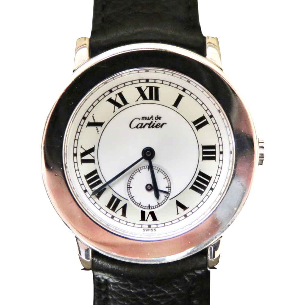 Montre Cartier "Must Ronde II" en argent massif  ref 1812 . Quartz. Vers 1993.