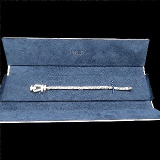 Bracelet Fred Force 10 en Or gris 18k et Diamants . Grand Modèle. 17 cm