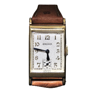 Montre Jaeger Rectangulaire  Or 18k mécanique Vers 1945.