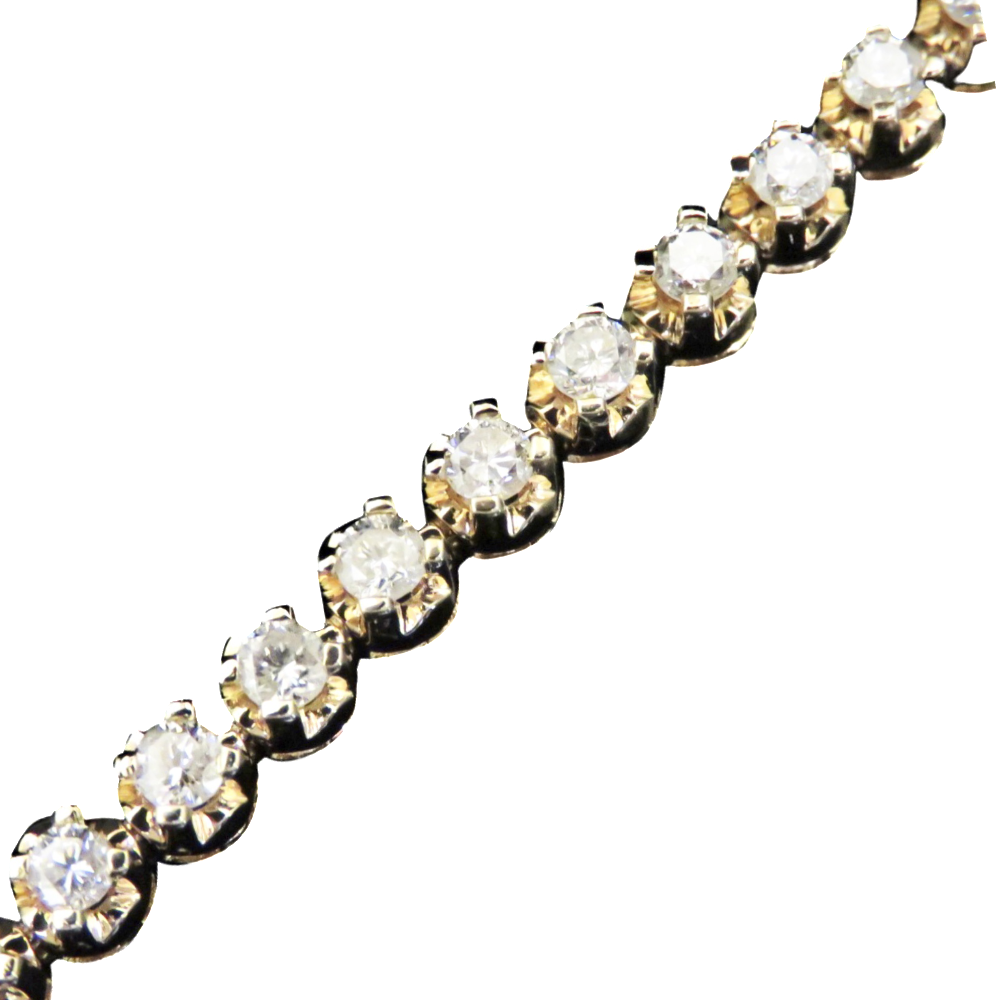 Bracelet ligne en or jaune 18k avec 2.60 Cts de Diamants brillants Extrablancs.