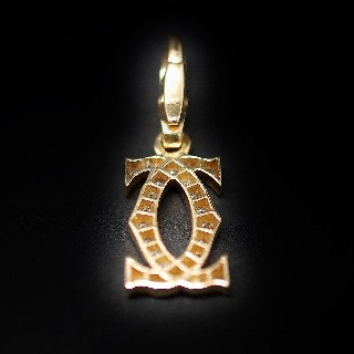 Pendentif Cartier Charms Double C Or jaune 18k Diamants de 1999.