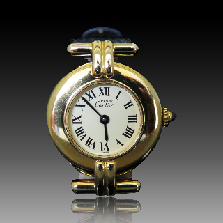Montre Cartier Dame "Must Ronde" Vermeil Vers 1990. Quartz Montre Cartier Dame "Must Ronde" Vermeil Vers 1990. Quartz