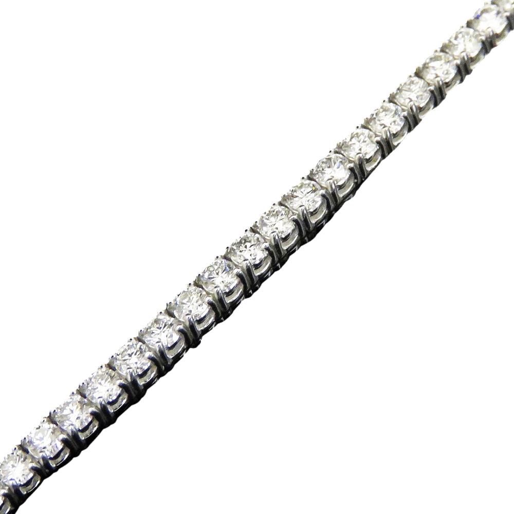 Bracelet ligne en or gris 18k avec 3.01 Cts de Diamants brillants Extrablancs.