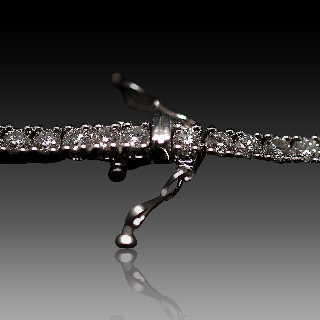 Bracelet ligne en or gris 18k avec 3.01 Cts de Diamants brillants Extrablancs.