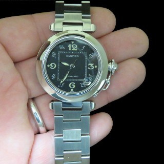Montre Cartier Pasha 35 mm en acier. Automatique. Vers 2010 Montre Cartier Pasha 35 mm en acier. Automatique. Vers 2010