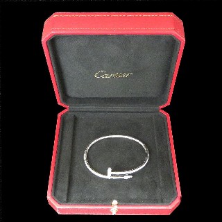 Bracelet Cartier "Juste un clou" Or gris 18k avec diamants . taille 17